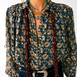 MAISON HOTEL CATHERINE BLOUSE BLUE